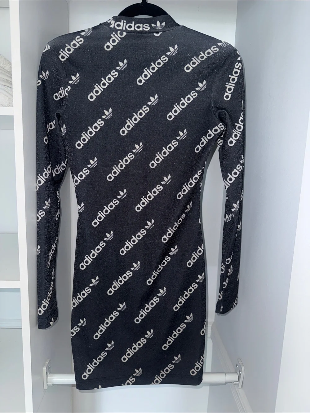 adidas Black Dress with White Logo Print